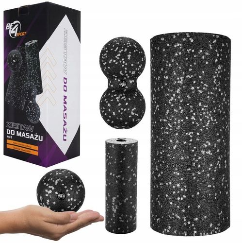 ZESTAW ROLLERÓW DO MASAŻU 4W1 ROLLER+MINI WAŁEK+DUOBALL+PIŁKA PREZENT na Arena.pl