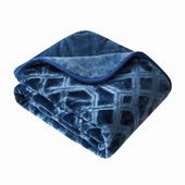 Gruby Granatowy Koc Akrylowy 160x200 VITO
