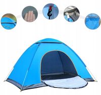 SAMOROZKŁADAJĄCY SIĘ NAMIOT TURYSTYCZNY 3/4 OSOBOWY 200x200 Z MOSKITIERĄ
