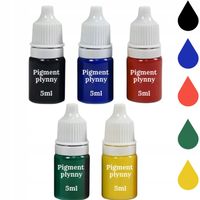 BARWNIK W PŁYNIE DO GIPSU POLIMEROWEGO ZESTAW 5 kolorów x5ml PIGMENT CZARNY