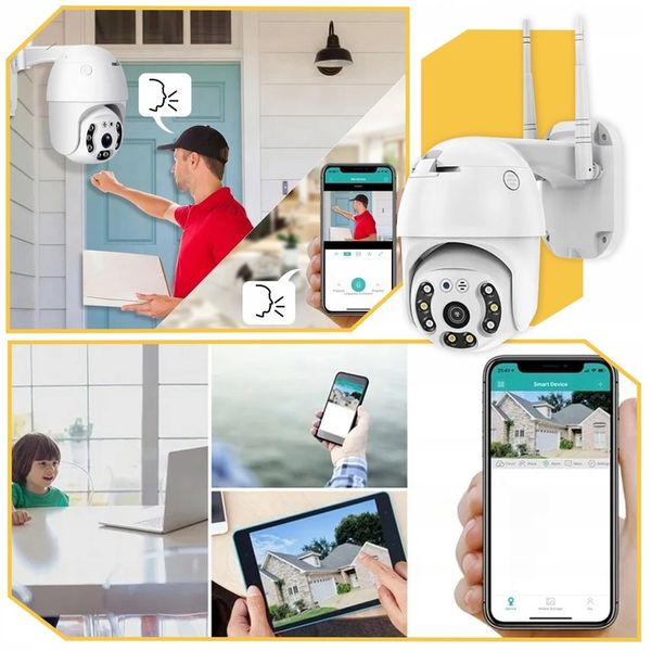 KAMERA ZEWNETRZNA WIFI OBROTOWA IP FULL HD 360 MONITORING ZOOM 4x DETEKCJA zdjęcie 2