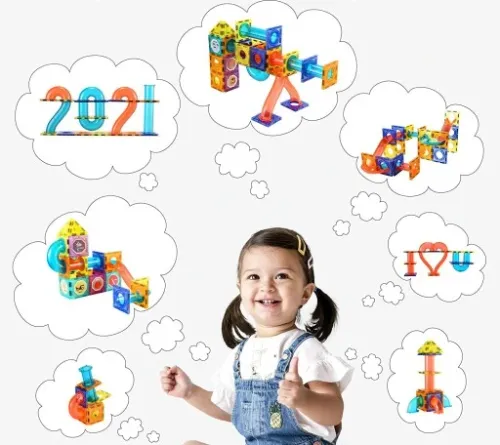 KLOCKI MAGNETYCZNE TOR KULKOWY 110 Elementów XXL na Arena.pl