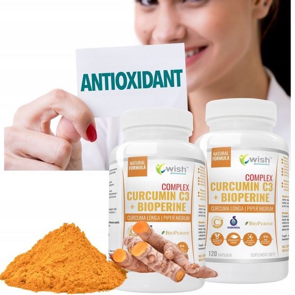 KURKUMINA + PIPERYNA CURCUMIN C3 turmeric 2x120kap zdjęcie 6