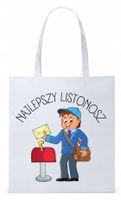 Dla Listonosza Prezent Torba Eco Biała Shopper Z Nadrukiem Ze Zdjęciem