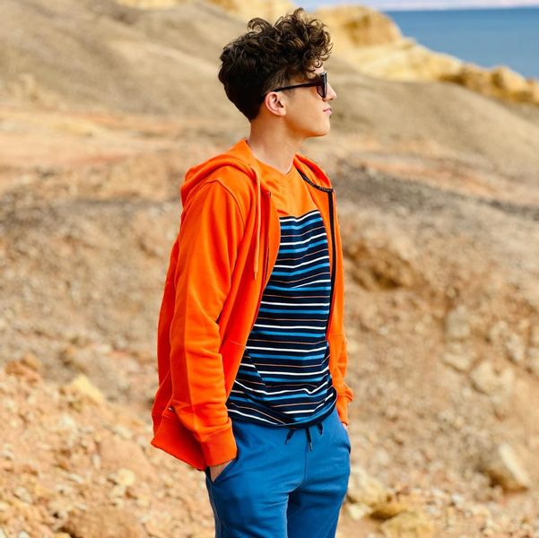 Bluza męska z kapturem pomarańczowa Ludwik Rozmiar - 4XL zdjęcie 2