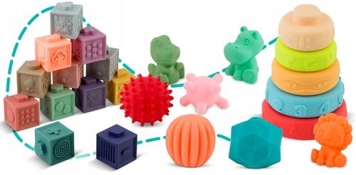 ZABAWKA DO KĄPIELI 24 ELEMENTY MONTESSORI KLOCKI SORTER DLA DZIECI RICOKIDS na Arena.pl