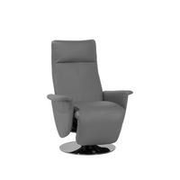 Fotel rozkładany ekoskóra szary PRIME