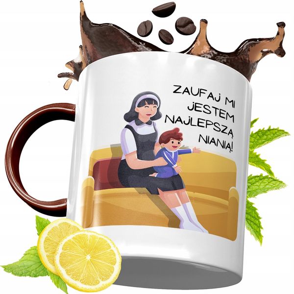 Kubek Bordowy Dla Niani Na Urodziny Prezent Z Nadrukiem Ze Zdjęciem zdjęcie 1