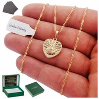 ZŁOTY NASZYJNIK ZE STALI CHIRURGICZNEJ JEZUS / MATKA BOSKA 18K / SZKAPLERZ