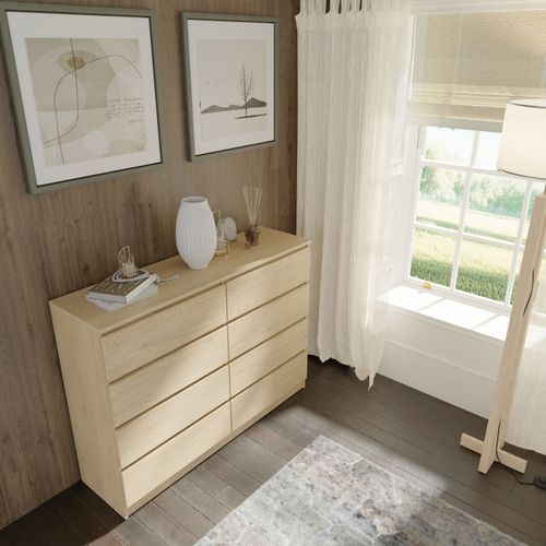 Komoda MAJA S8 140 cm dąb cremona 8 szuflad na Arena.pl