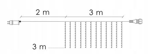 KURTYNA ŚWIETLNA 300 LED 3x3m SOPLE LAMPKI GIRLANDA BIAŁE PILOT NA OKNO na Arena.pl