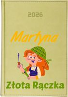 KALENDARZ A5 2026 DZIENNY terminarz z nadrukiem UV ZŁOTA RĄCZKA + IMIĘ