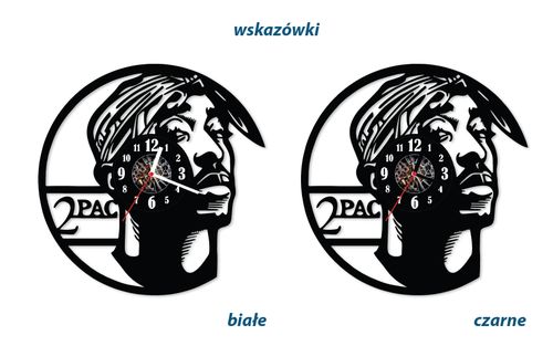 Zegar ścienny z płyty winylowej 2Pac raper 15.5 na Arena.pl