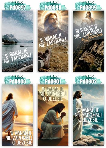 Baner religijny WAKACYJNY W WAKACJE NIE ZAPOMNIJ O JEZUSIE 300x150 cm na Arena.pl