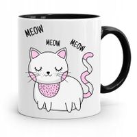 Kubek Czarny Prezent Dzień Dziecka Dla Córki Kotek Z Nadrukiem Ze Zdjęciem