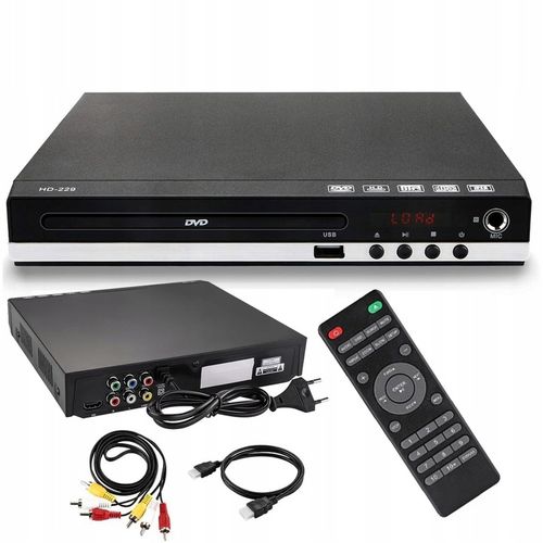 ODTWARZACZ DVD HDMI, CD, HDMI/AV WEJŚCIE USB DO TELEWIZORÓW + PILOT DVD-229 na Arena.pl