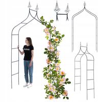 PERGOLA OGRODOWA METALOWA 255cm ŁUK KWIATY PODPORA DO RÓŻ ROŚLIN PNĄCZY