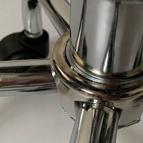 TABORET KRZESŁO STOŁEK Z KÓŁKAMI RONI CZARNY PODSTAWA CHROM SKÓRA PU na Arena.pl