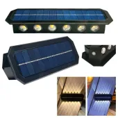 Kinkiet LED Solarny Góra Dół 12 LED 3000K 6000K Światło Białe Ciepłe Zimne