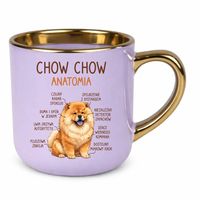 Chow chow anatomia elegancki kubek na prezent Fioletowy PIES RASA URODZINY