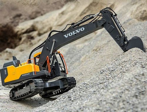 DUŻA ZDALNIE STEROWANA KOPARKA GĄSIENICOWA RC VOLVO NA PILOTA DOUBLE E na Arena.pl