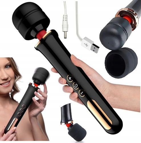 CZARNY MASAŻER ŁECHTACZKI DUŻY WIBRATOR DLA KOBIET - USB na Arena.pl