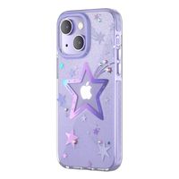 etui pokrowiec w gwiazdki iphone 14 plus heart star series purple star