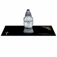 SZKLANA PODSTAWKA POD ZNICZE 60x20cm 490c + napis