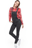 DAMSKIE OGRODNICZKI LEE BIB SKINNY BLACK WASH L39EWLSF M