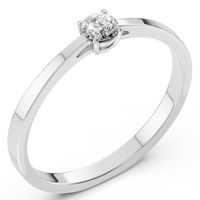 pierścionek z białego srebra 925 z diamentem (brylantem) 0,2 ct lab