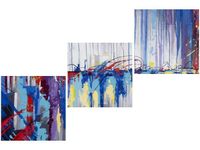 70 90CM OBRAZ 3 ELEM ABSTRAKCYJNY WODOSPAD ŚCIENNY DRUK PŁÓTNO
