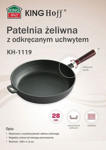 Patelnia żeliwo Ø28cm Kinghoff na Arena.pl