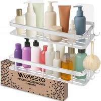 2x PÓŁKA POD PRYSZNIC wisząca samoprzylepna ścienna do łazienki prysznic