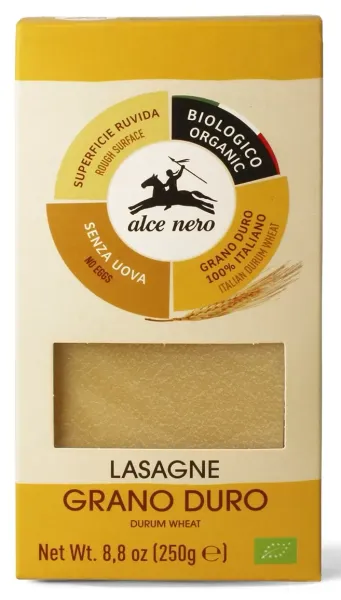 Makaron (semolinowy) Lasagne BIO 250 g - Alce Nero zdjęcie 1