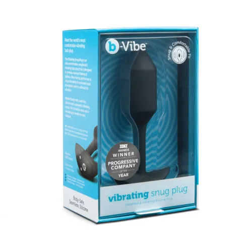 b-vibe vibrating snug plug 2 black - wibrująca zatyczka anatomiczna 112g na Arena.pl