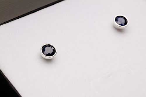 srebrne kolczyki z naturalnymi szafirami - kds4394s na Arena.pl