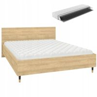 Łóżko sypialniane LUX 160x200 z materacem FANTASY dąb hikora PRODUCENT PL