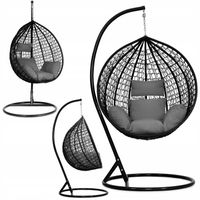 FOTEL WISZĄCY BUJANY OGRODOWY KOSZ HUŚTAWKA JAJO KOKON Luksusowy + PODUSZKI
