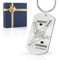 BRELOK nieśmiertelnik z GRAWEREM PREZENT dla dziadka DZIEŃ DZIADKA urodziny