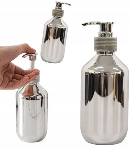Dozownik Do Mydła Płyn Pojemnik Łazienkowy Srebrny na Arena.pl