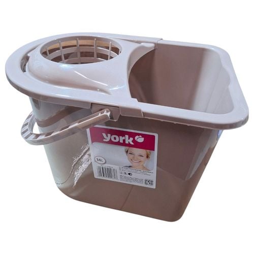 Wiadro z wyciskaczem 14 litrów beżowe York 1szt na Arena.pl