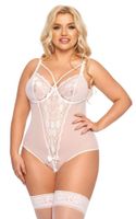 body erotyczne koronkowe amanda softline biały 2xl
