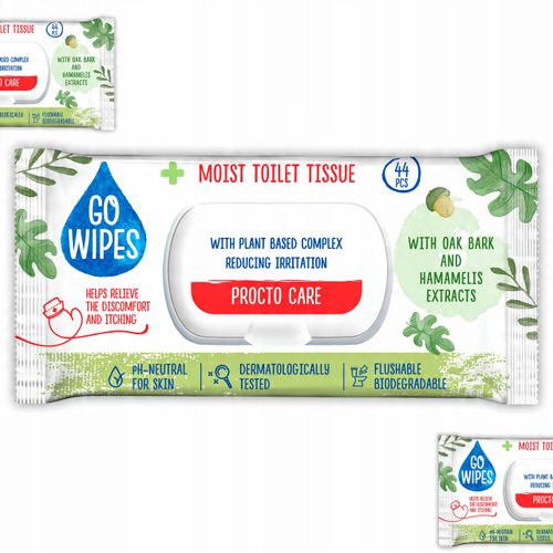 gowipes nawilżany papier toaletowy procto care flip top 44szt. na Arena.pl