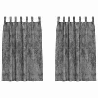 Zasłona z zasłonami 2 pcs Szary 175 x 140 cm Aksamit