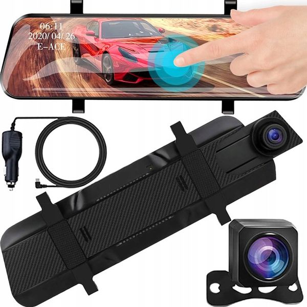 KAMERA DO SAMOCHODU 2w1 PRZÓD TYŁ REJESTRATOR JAZDY W LUSTERKU WIDEO FULLHD zdjęcie 13