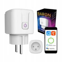 Gniazdo Gniazdko WiFi Smart Tuya Watomierz Pomiar Białe Baron 16A 3680W