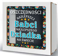 skarbonka 17,5 x 17,5cm  Najlepsza Babcia i najlepszy Dziadek na świecie