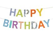 Baner Happy Birthday kolorowy, 220 cm
