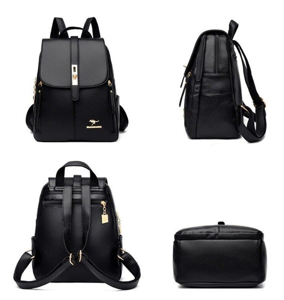 Plecak damski czarny skórzany elegancki ekoskóra miejski modny zdjęcie 4