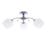 Estar lampa sufitowa chromowy 3x40W E27 klosz biały